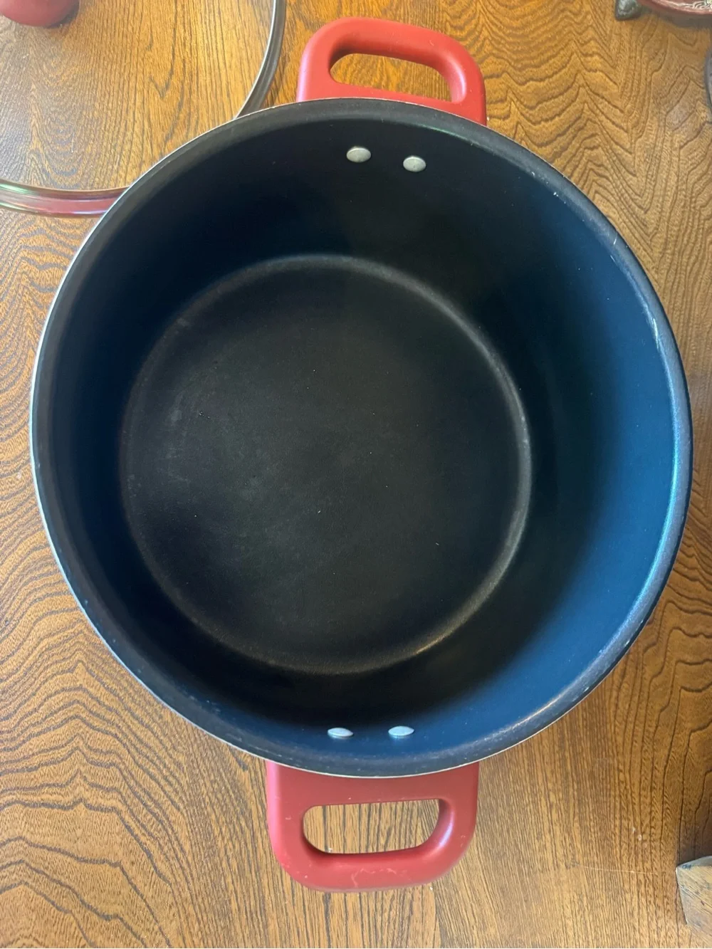Paula Dean 6QT Red Speckled Nonstick Stockpot with Glass Lid